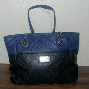 Nine West Blue and Black Quilted Handbag